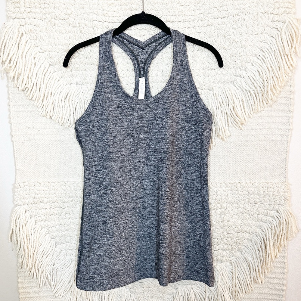 LULULEMON heathered black Cool Racerback tank top 10